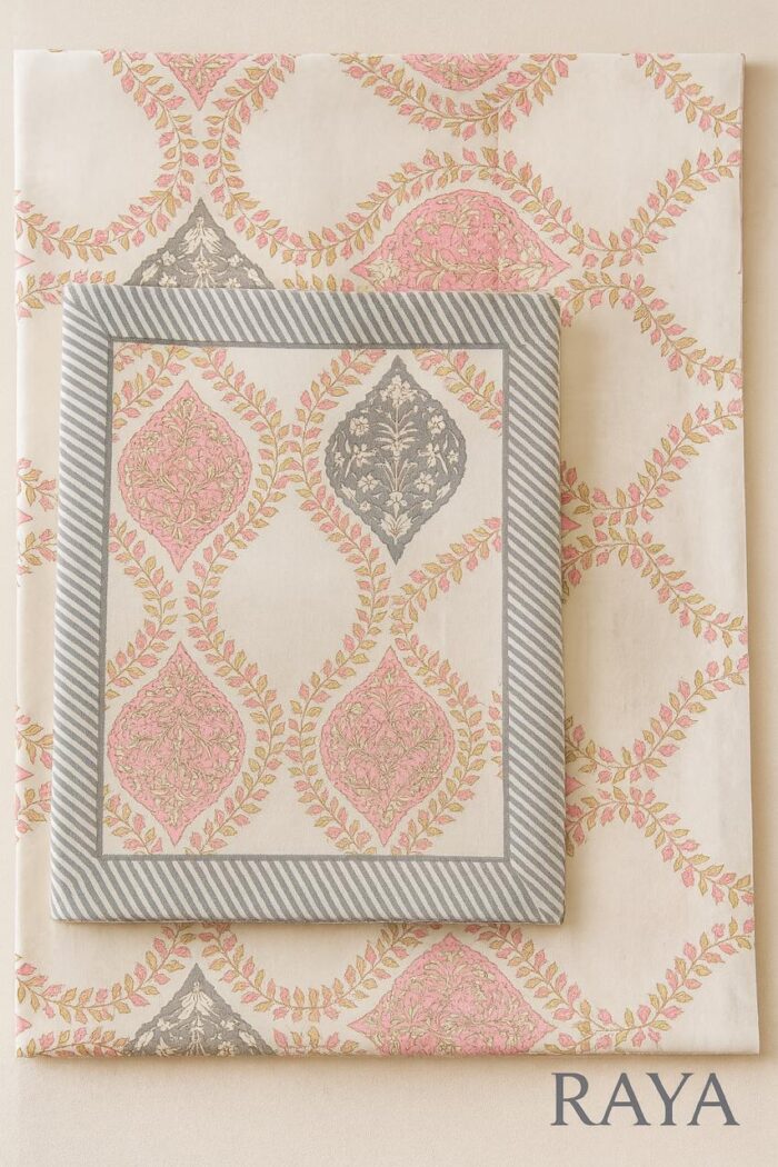 RAYA Elegance Cotton Bedsheet Set –Desert Bloom Edition - Image 1