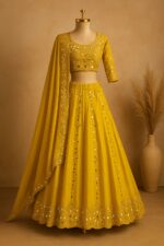 RAYA Signature Mirror Lehenga Set – Mustard Gold Edition - Image 2