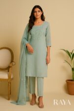 RAYA Elegance Organza Cotton Suit Set – Aabroo Edition