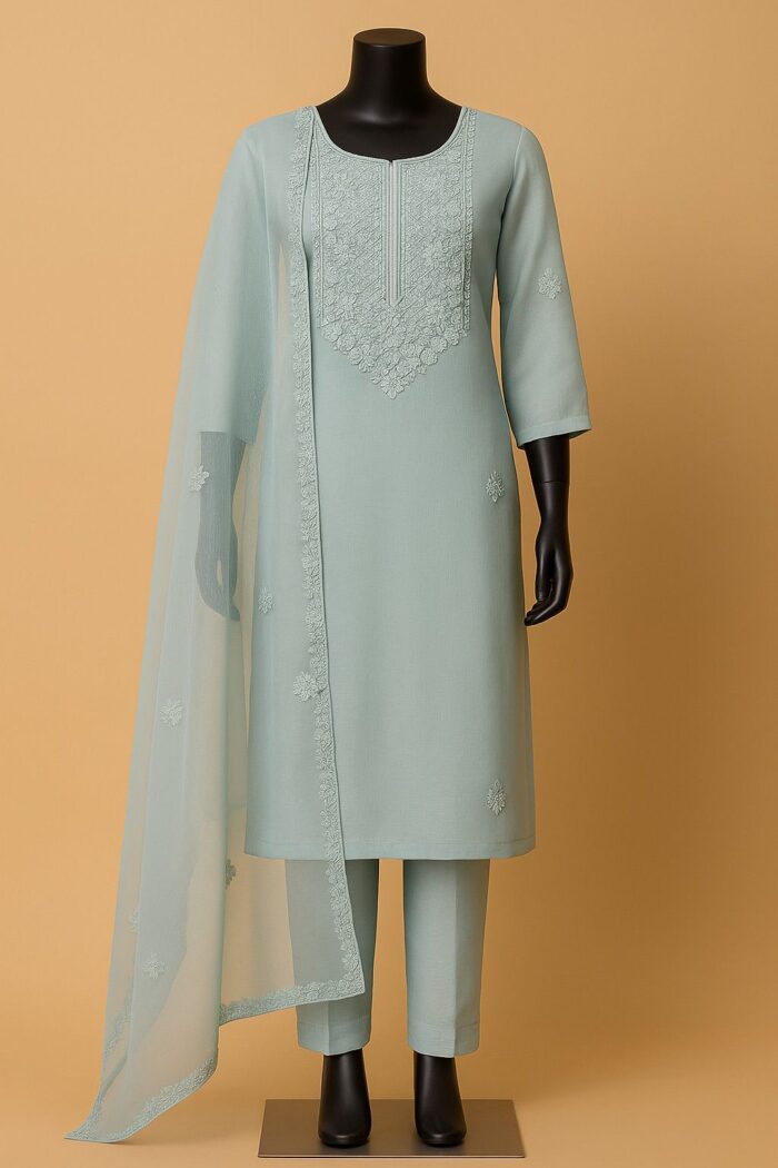 RAYA Elegance Organza Cotton Suit Set – Aabroo Edition - Image 2