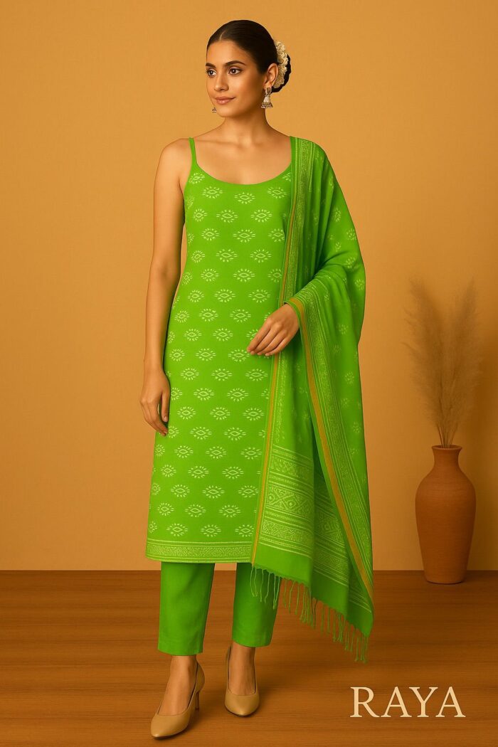 RAYA Elegance Mulmul Cotton Suit Set - Vasanta Edition - Image 1