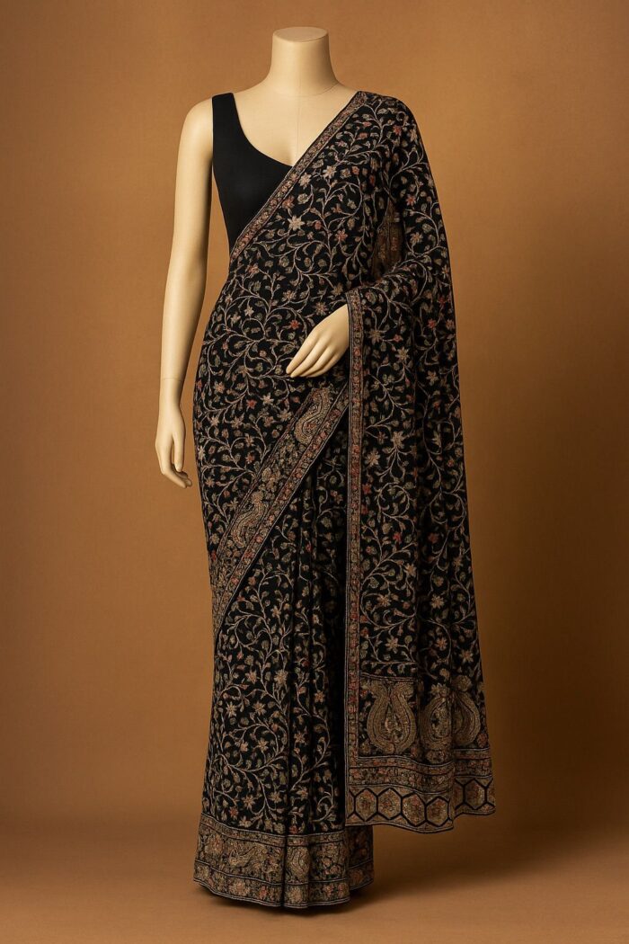 RAYA Elegance Georgette Pre-stitched Saree Set – Afsana Edition - Image 2