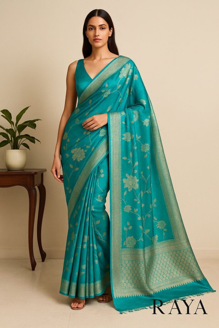 RAYA Elegance Banarasi Silk Saree Set - Vilasini Edition - Image 1