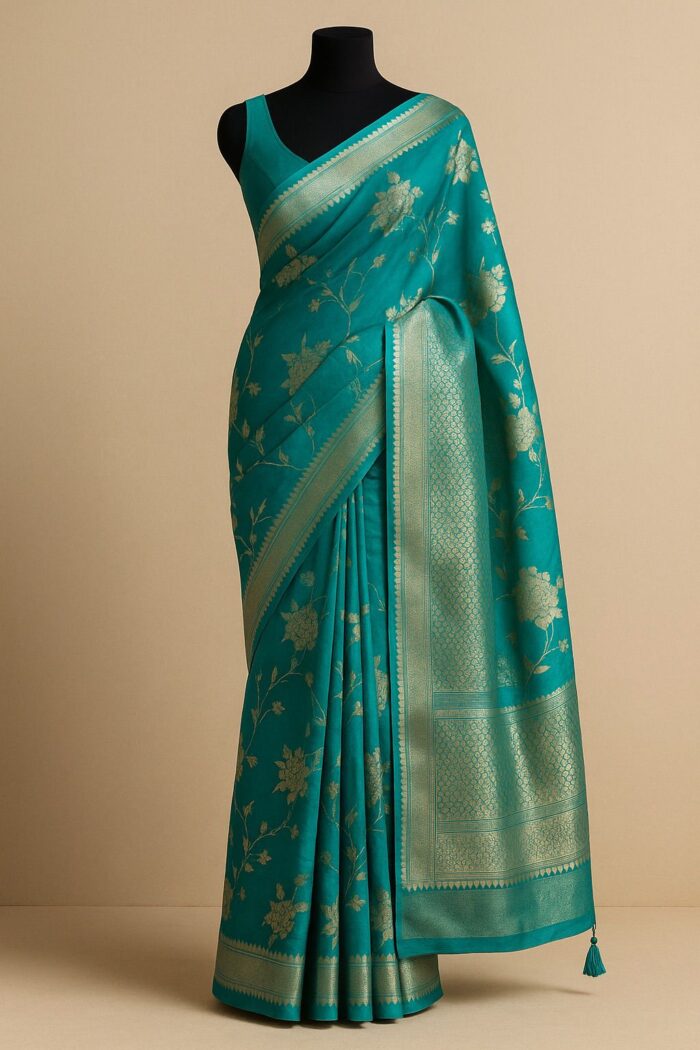 RAYA Elegance Banarasi Silk Saree Set - Vilasini Edition - Image 3
