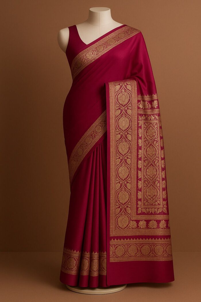 RAYA Elegance Banarasi Silk Saree Set - Mohar Edition - Image 3