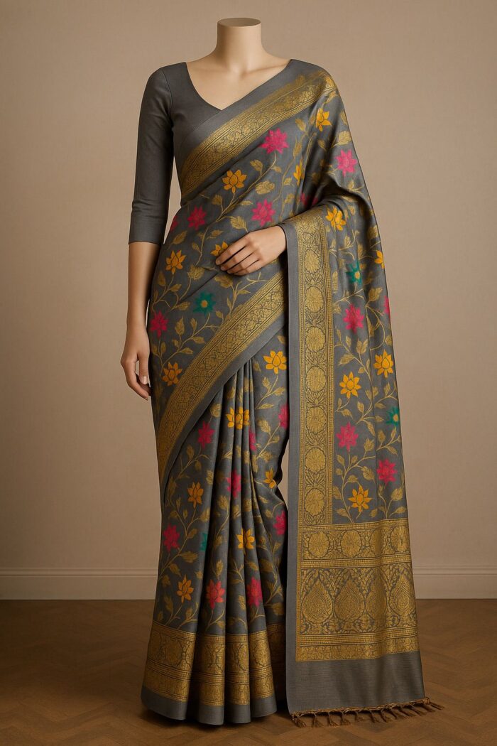 RAYA Elegance Banarasi Silk Saree Set – Padmakshi Edition - Image 2