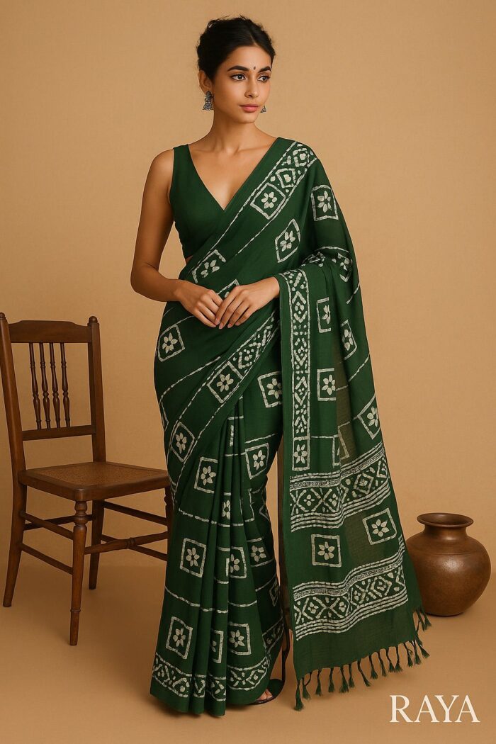 RAYA Elegance Linen Saree - Mrinal Edition - Image 1