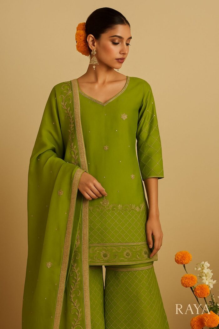 RAYA Elegance Crepe Sharara Suit - Maherbano Edition - Image 1