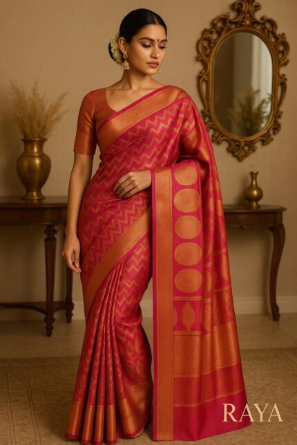 RAYA Elegance Linen Saree - Ahalya Edition