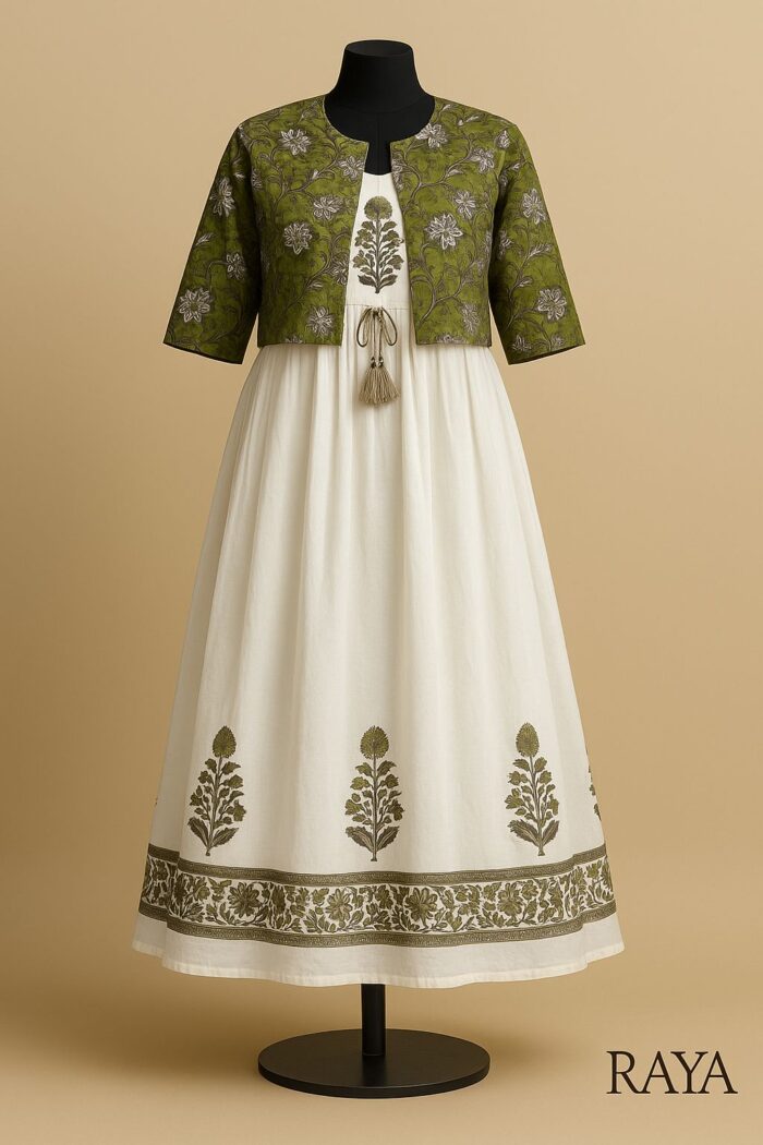RAYA Elegance Cotton Dress - Vasanti Edition - Image 1